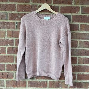 Forever 21+ Shimmery Light Pink Long Sleeve Crew Neck Pullover Sweater 1X NEW